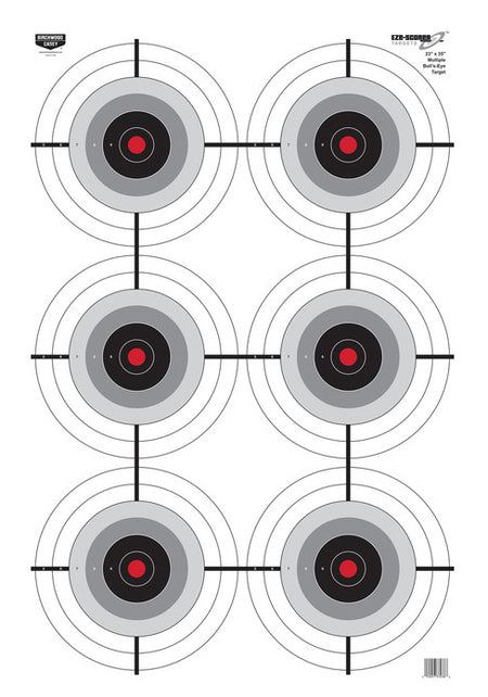 B/C EZE-Scorer 23"x35" Multi-Bullseye Shooting Target 100-Pack