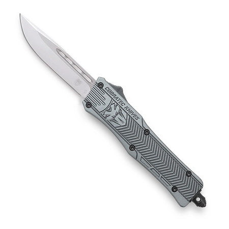 CoBRATec Small OTF Knife Gray Drop Point Not Serrated