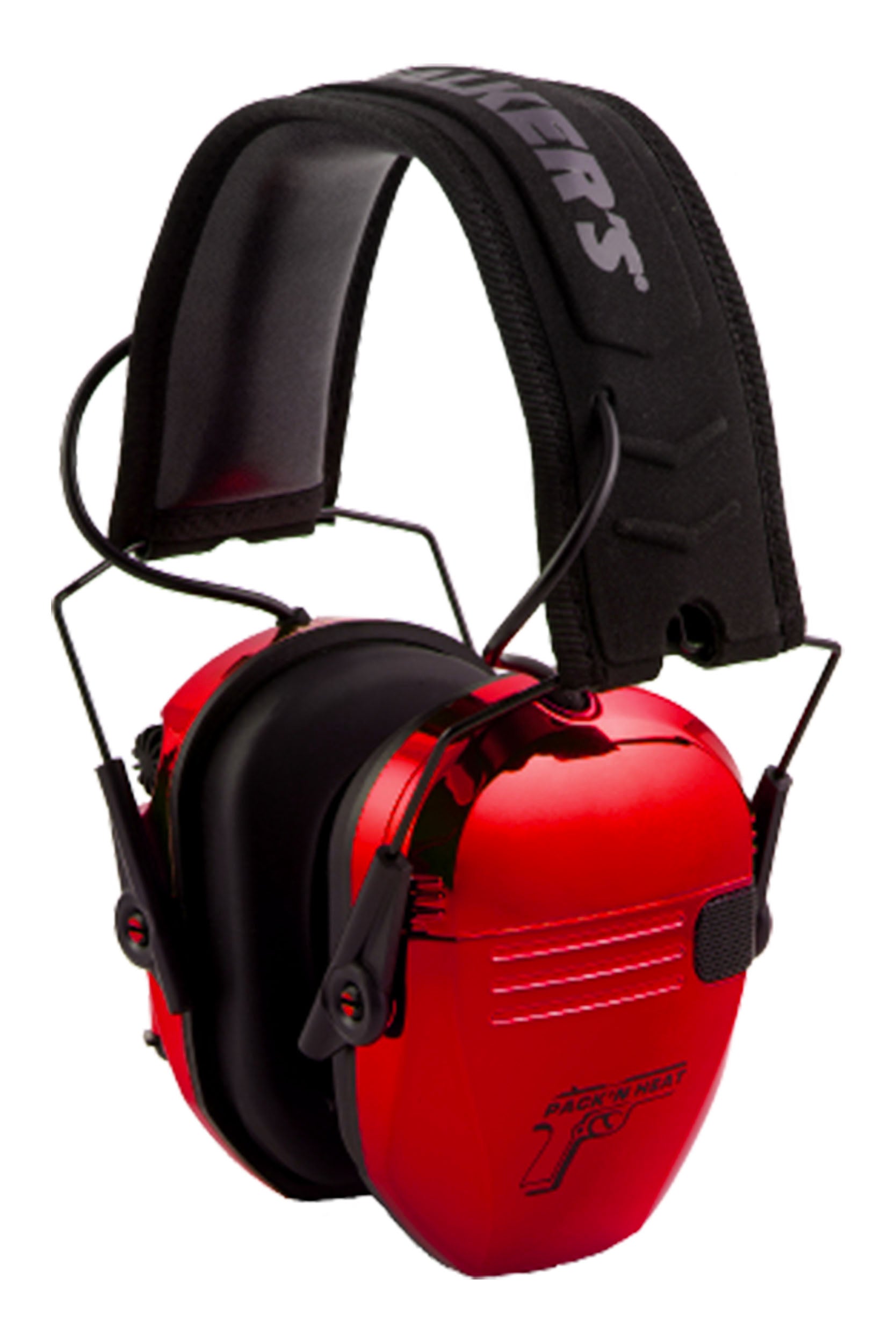 PackNHeat Red Chrome Electronic Earmuff and Eye Protection Set
