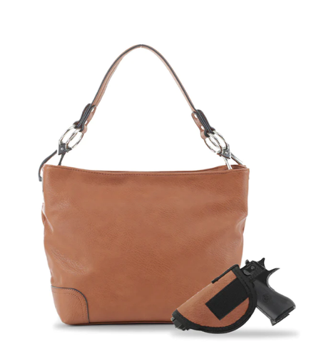 Jessie & James Lydia Concealed Carry Hobo Shoulder Bag Tan (9x11x4)