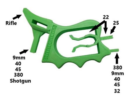 BulletBlaster Magazine Loading Tool Multiple Caliber Green