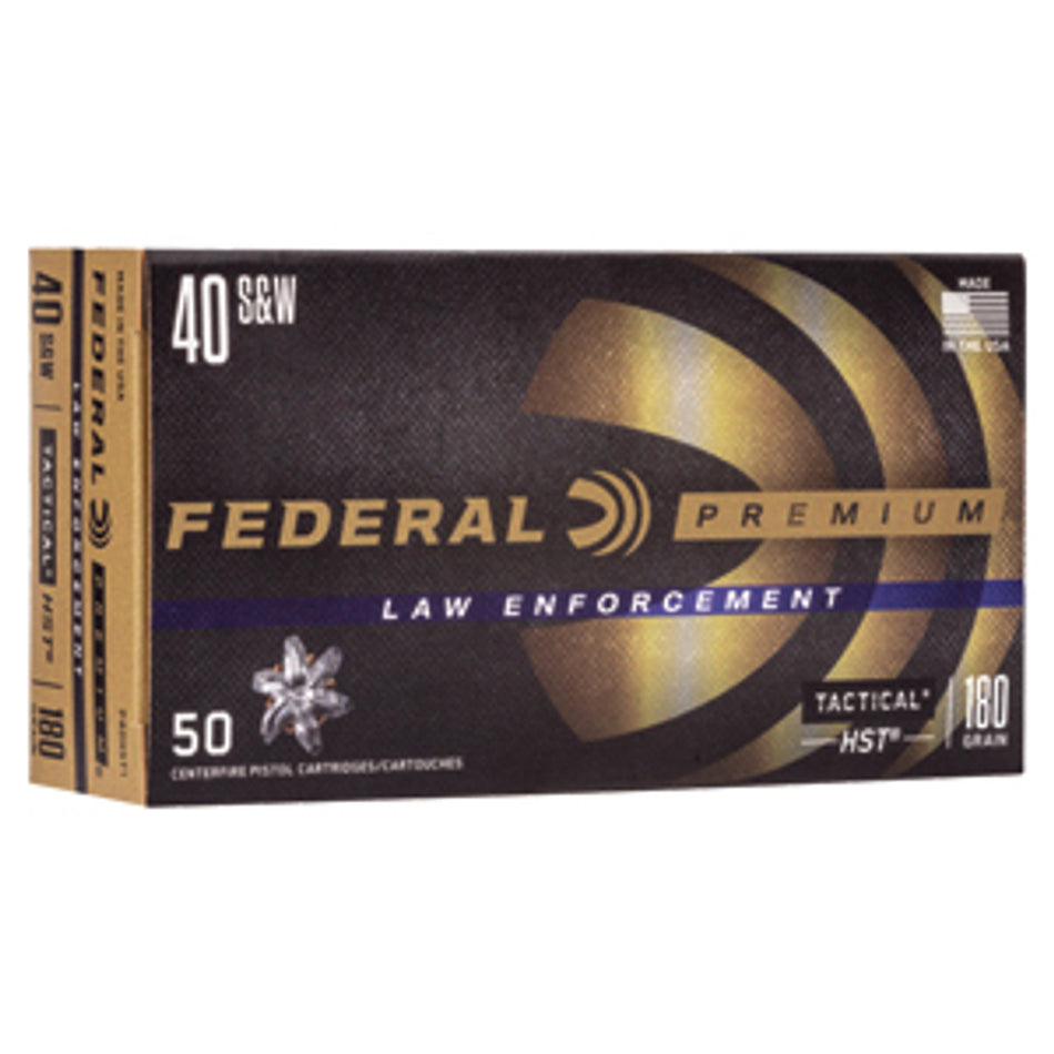 Federal .40 S&W Handgun Ammo Premium LE Tactical HST JHP 180 grain 