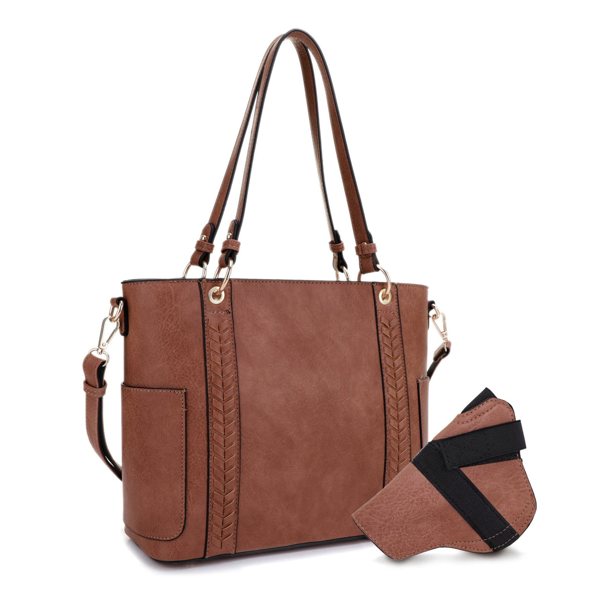 Jessie & James Austin CCW Lock and Key Tote Bag Tan (10.75x13x5)
