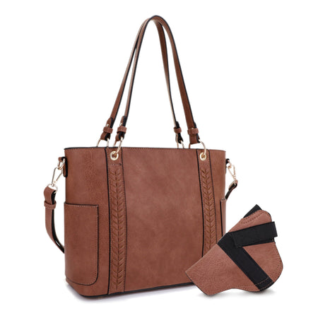 Jessie & James Austin CCW Lock and Key Tote Bag Tan (10.75x13x5)