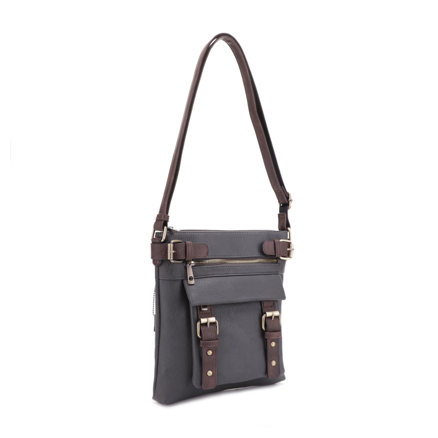 Jessie & James Hannah CCW Lock and Key Crossbody Bag Grey (11x9x1.5)