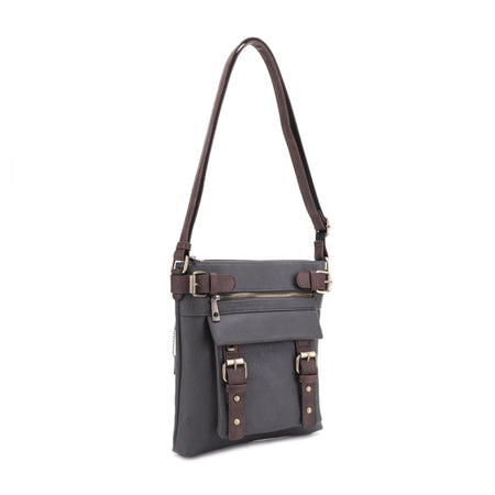 Jessie & James Hannah CCW Lock and Key Crossbody Bag Grey (11x9x1.5)