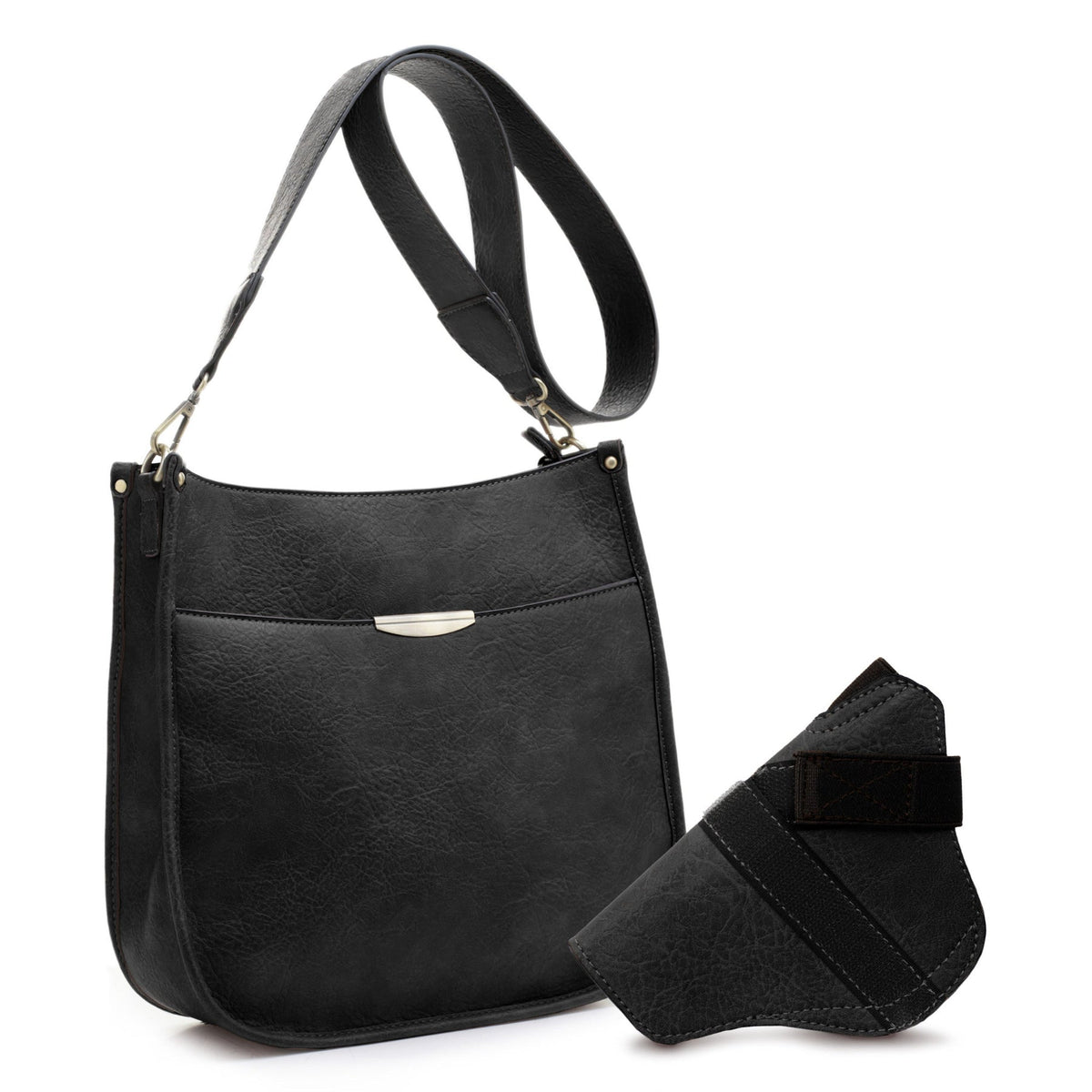 Jessie & James Ava CCW Lock and Key Crossbody Bag Black (11x11.5x2.75)
