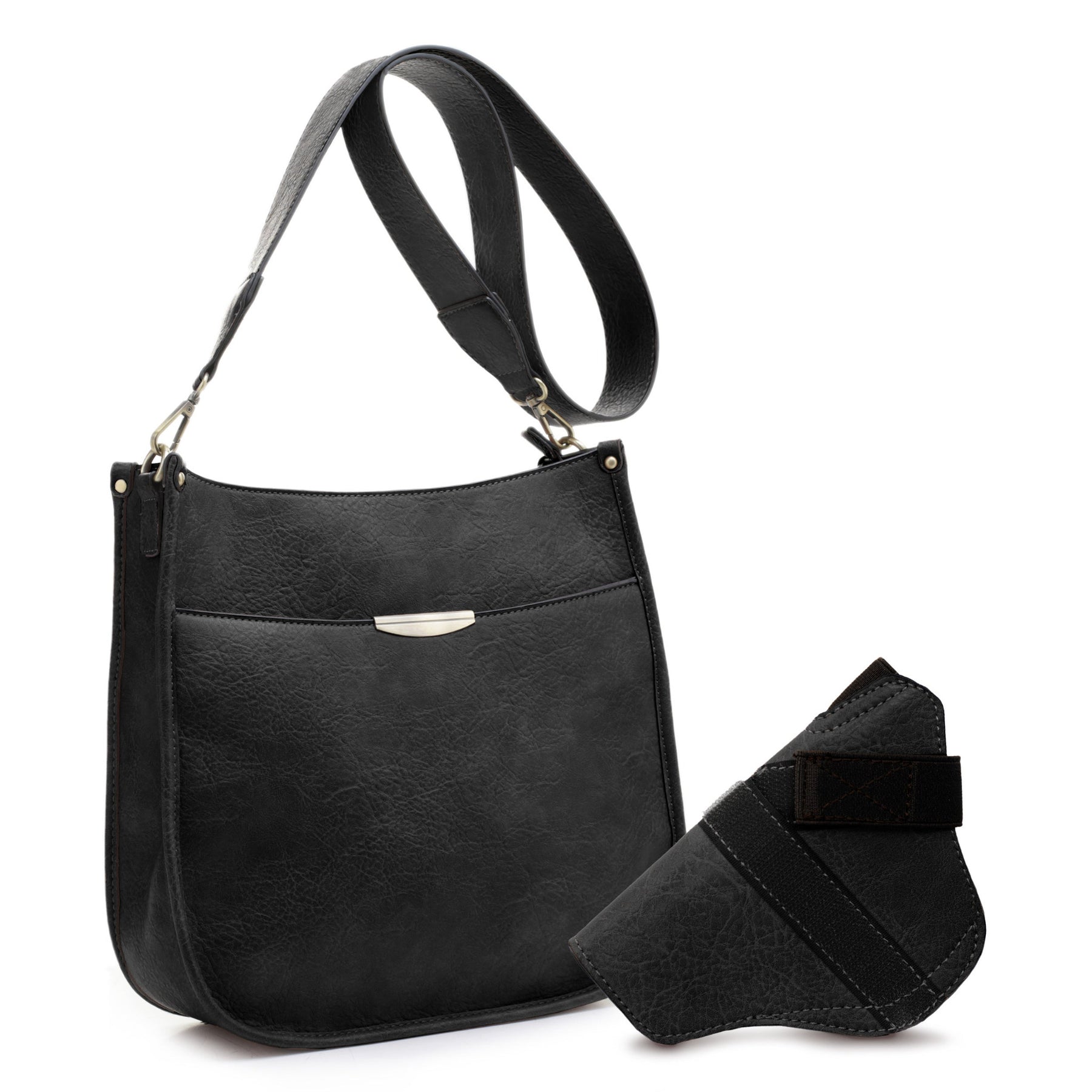 Jessie & James Ava CCW Lock and Key Crossbody Bag Black (11x11.5x2.75)