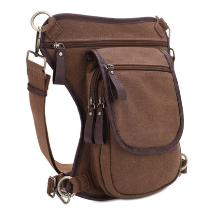 Jessie & James Cougar CCW Canvas Waist & Leg Bag Brown (11.5x10x2.5)