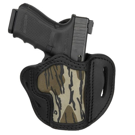 1791 Gunleather Mossy Oak RH Black Belt Holster Size 2.1 for Officer 1911 and Glock 17/19