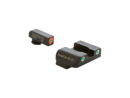 AmeriGlo Glock Gen 1-4 3-Dot Night Sights 10MM/45/357 Green Orange Front Green White Rear