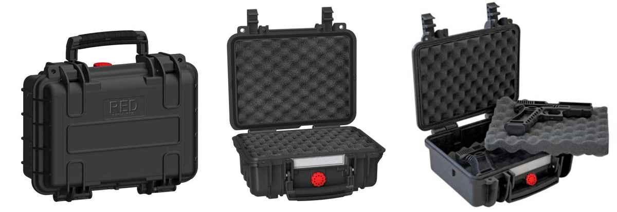 Explorer Red Black Double Pistol Gun Case 11.81x8.27x2.28 In with Foam