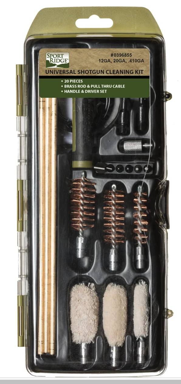 Sport Ridge 20-Piece Universal Shotgun Cleaning Kit Brass Rods with Hard Case