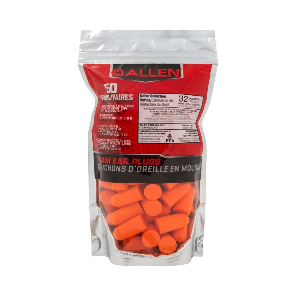Allen 50-Count Foam Ear Plug Bag