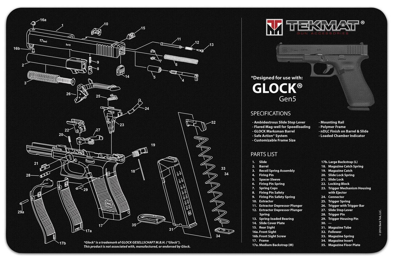 Glock Gen 5 Firearm Bench Mat