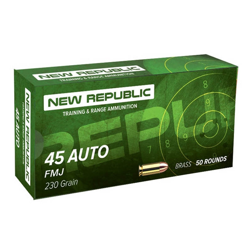 New Republic .45 ACP/Auto Handgun Ammo NEW REPUBLIC Full Metal Jacket FMJ 230 grain 