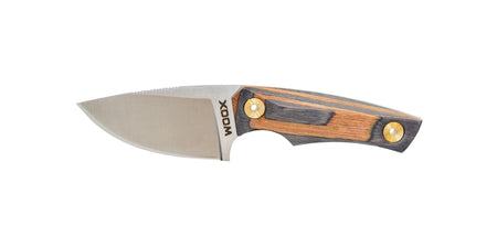 WOOX Bad Boy Drop Point Fixed Blade Knife with Tiger Wood Handle