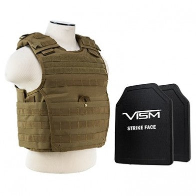 NcStar K9 Tactical Dog Vest Medium Tan MOLLE Webbing Metal Rings