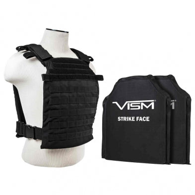 NcStar FAST Black Plate Carrier Vest XL-3XL with 11x14 Shooter Cut Soft PE Panels