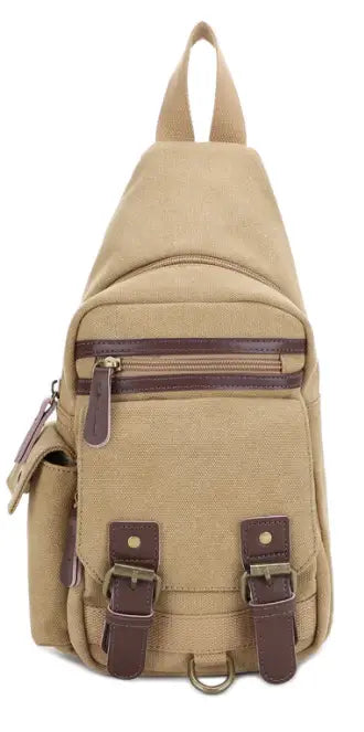 Jessie & James Shasta CCW Canvas Leather Sling Bag Khaki (8.5Hx5.5Wx2D)