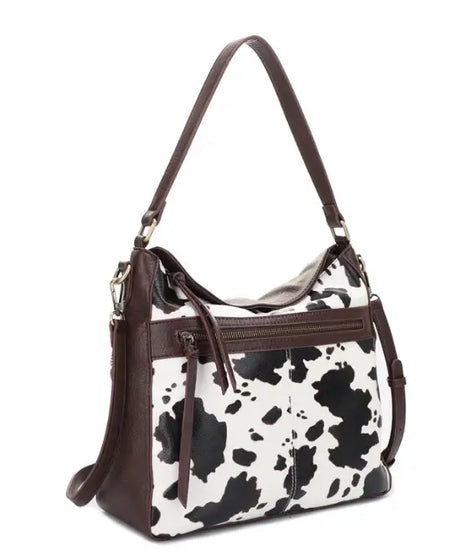 Jessie & James Dakota CCW Lock and Key Hobo Bag Coffee/Cow (12Hx13Wx5.5D)