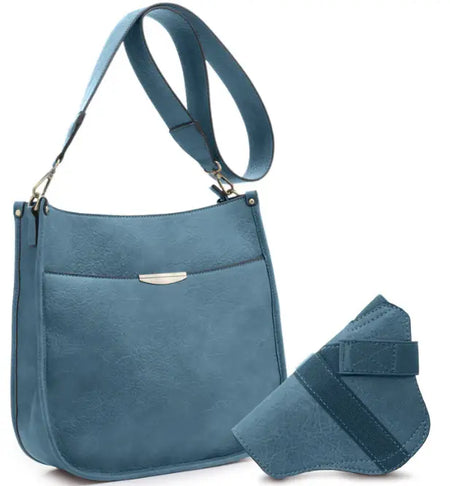 Jessie & James Ava CCW Lock and Key Crossbody Handbag Turquoise (11Hx11.5Wx2.75D)