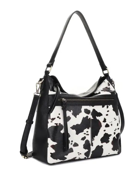 Jessie & James Dakota CCW Lock and Key Hobo Bag Black/Cow (12Hx13Wx5.5D)