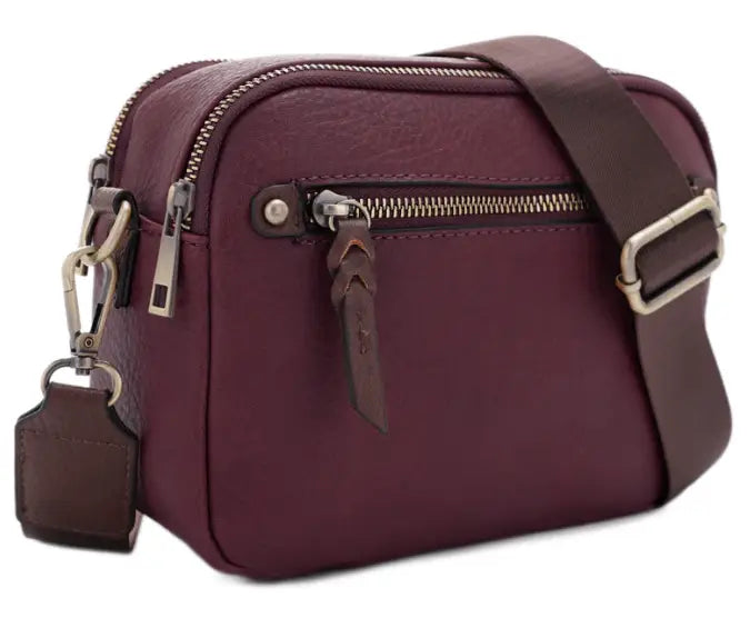 Jessie & James Beverly CCW Cross Body Camera Bag Wine (8.75Lx6.5Hx3W)