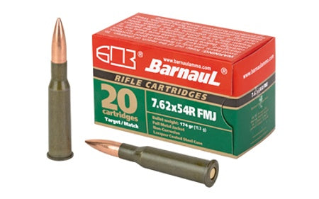 Barnaul 7.62x54mmR BRN762x54RFMJ174 Brown Bear Full Metal Jacket FMJ 174 Grain