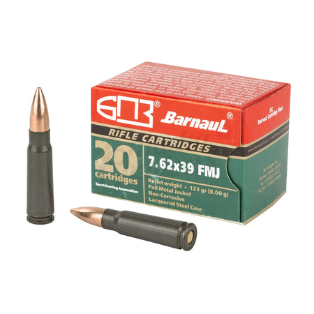 Barnaul 7.62x39mm BRN762X39FMJ123 Full Metal Jacket Steel Core 123 Grain