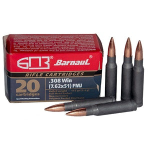 Barnaul .308 Win / 7.62x51mm Rifle Ammo BARNAULCenterfire Full Metal Jacket FMJ 145 grain 