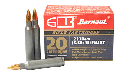 Barnaul .223 Remington Rifle Ammo BARNAUL Full Metal Jacket Boat Tail FMJ 55 grain 