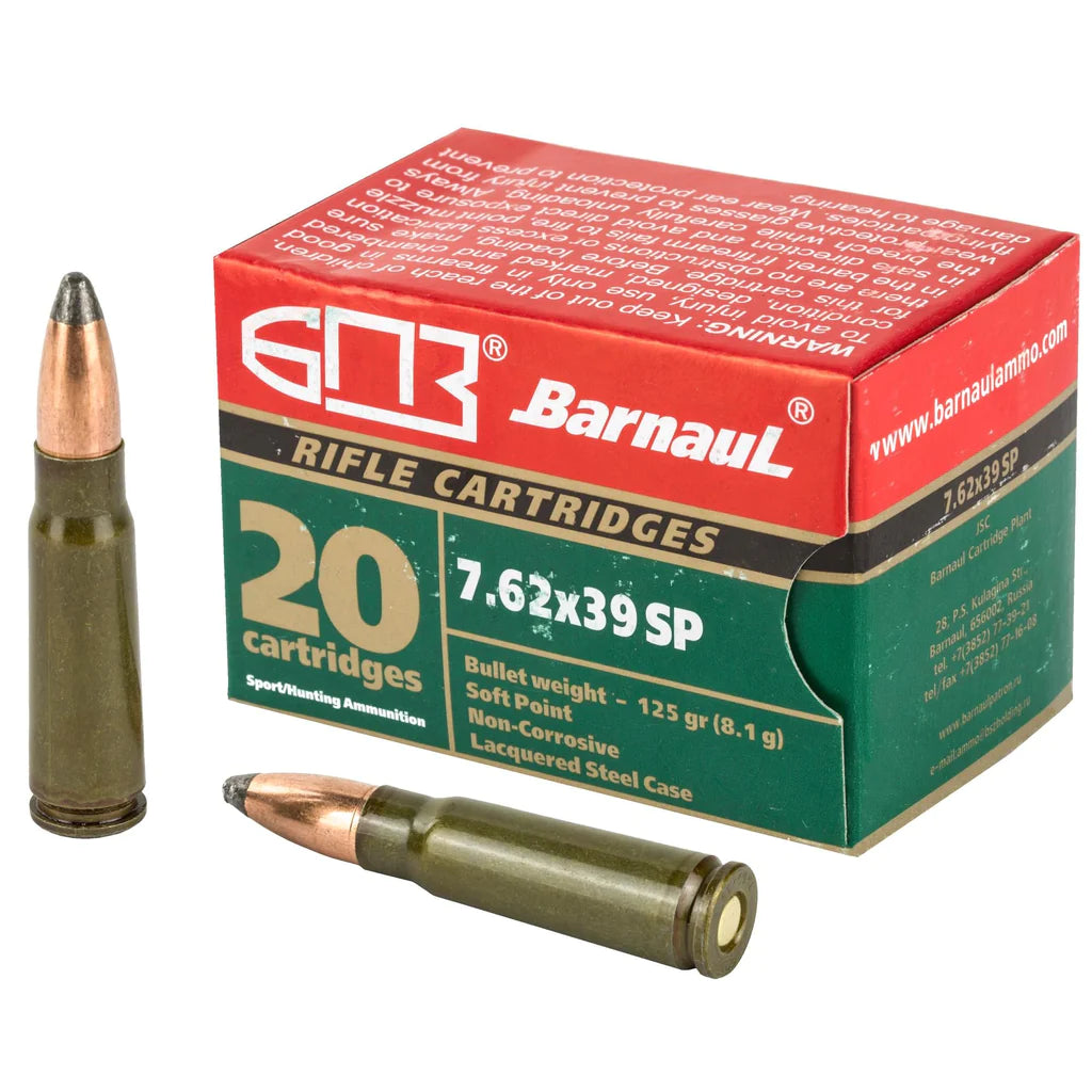 Barnaul 7.62x39mm Rifle Ammo BARNAUL Soft Point JSP 125 grain 