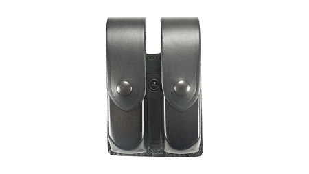 DeSantis Double Magazine Pouch for Glock 17 22 37 HK USP 9/40 Black Leather Brass Snaps