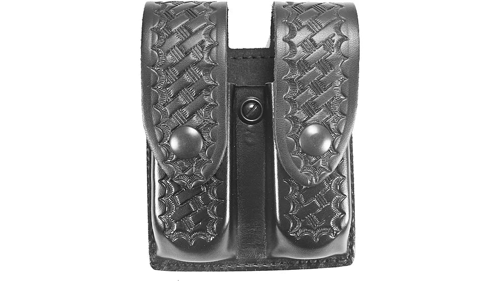 DeSantis U41 Double Magazine Pouch Snap Closure Basketweave Black Glock 17 22 37