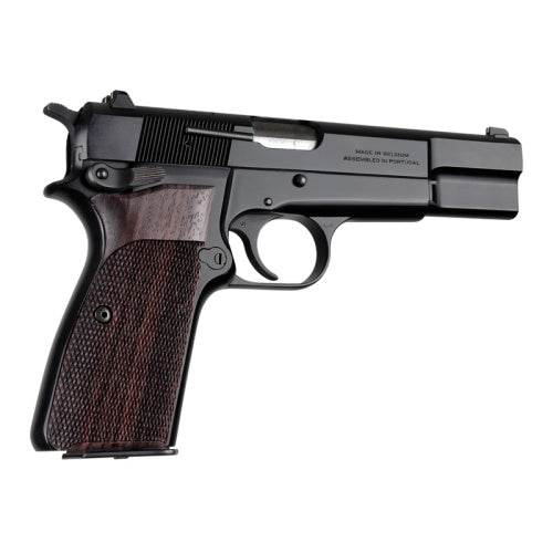 Hogue Browning HiPower Checkered Rosewood Wood Grips