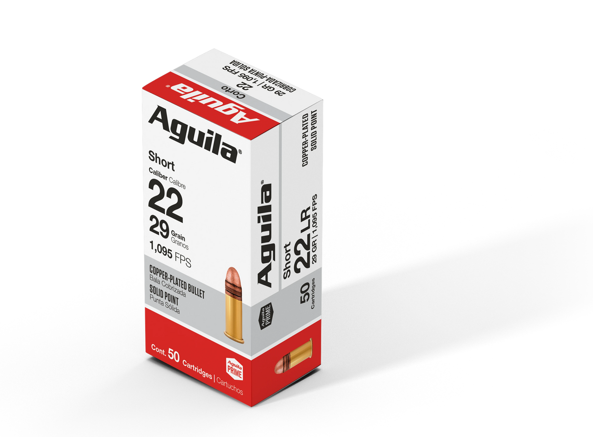Aguila .22 Short 1B220110 Super Extra Hi-Velocity Copper Plated Solid Point 29 Grain