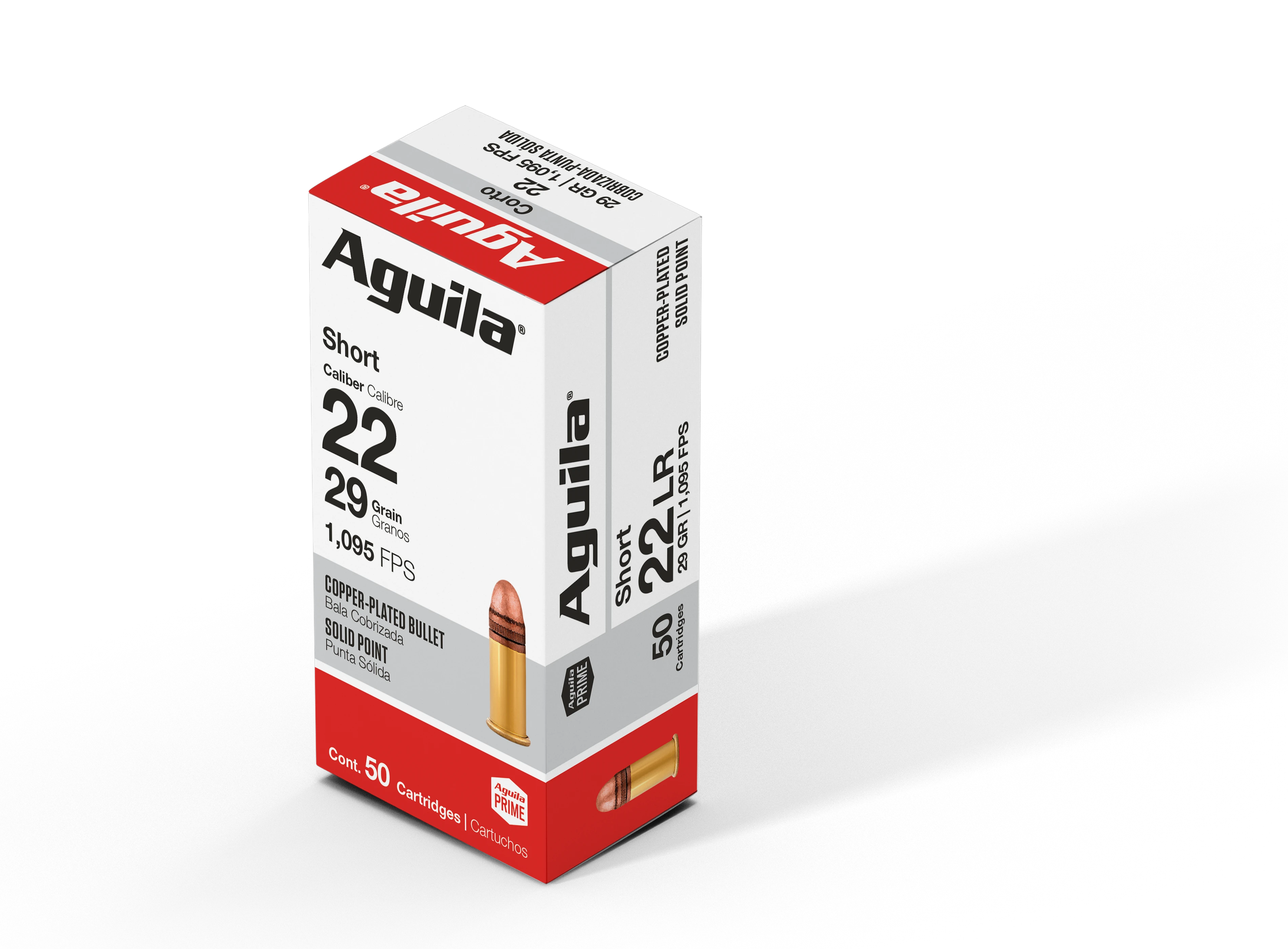 Aguila .22 Short 1B220110 Super Extra Hi-Velocity Copper Plated Solid Point 29 Grain