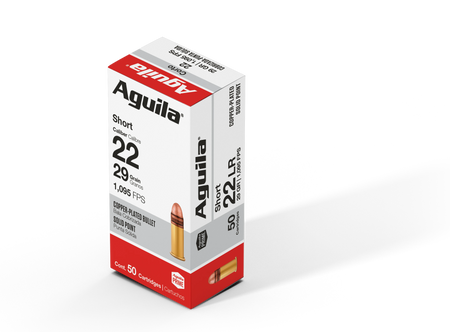 Aguila .22 Short 1B220110 Super Extra Hi-Velocity Copper Plated Solid Point 29 Grain