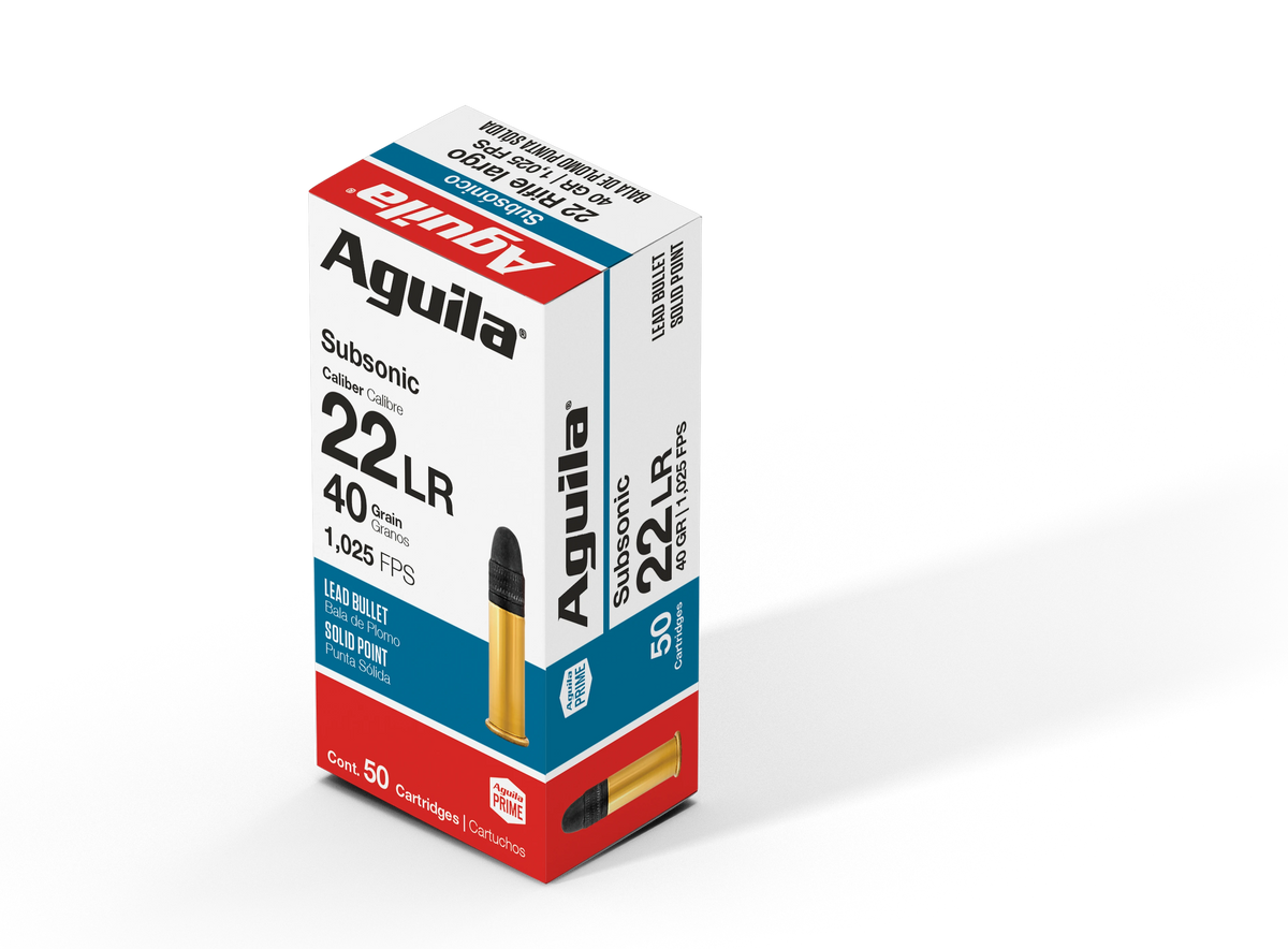 Aguila .22 Long Rifle Rimefire Ammo Subsonic Lead Solid Point Solid 40 grain 