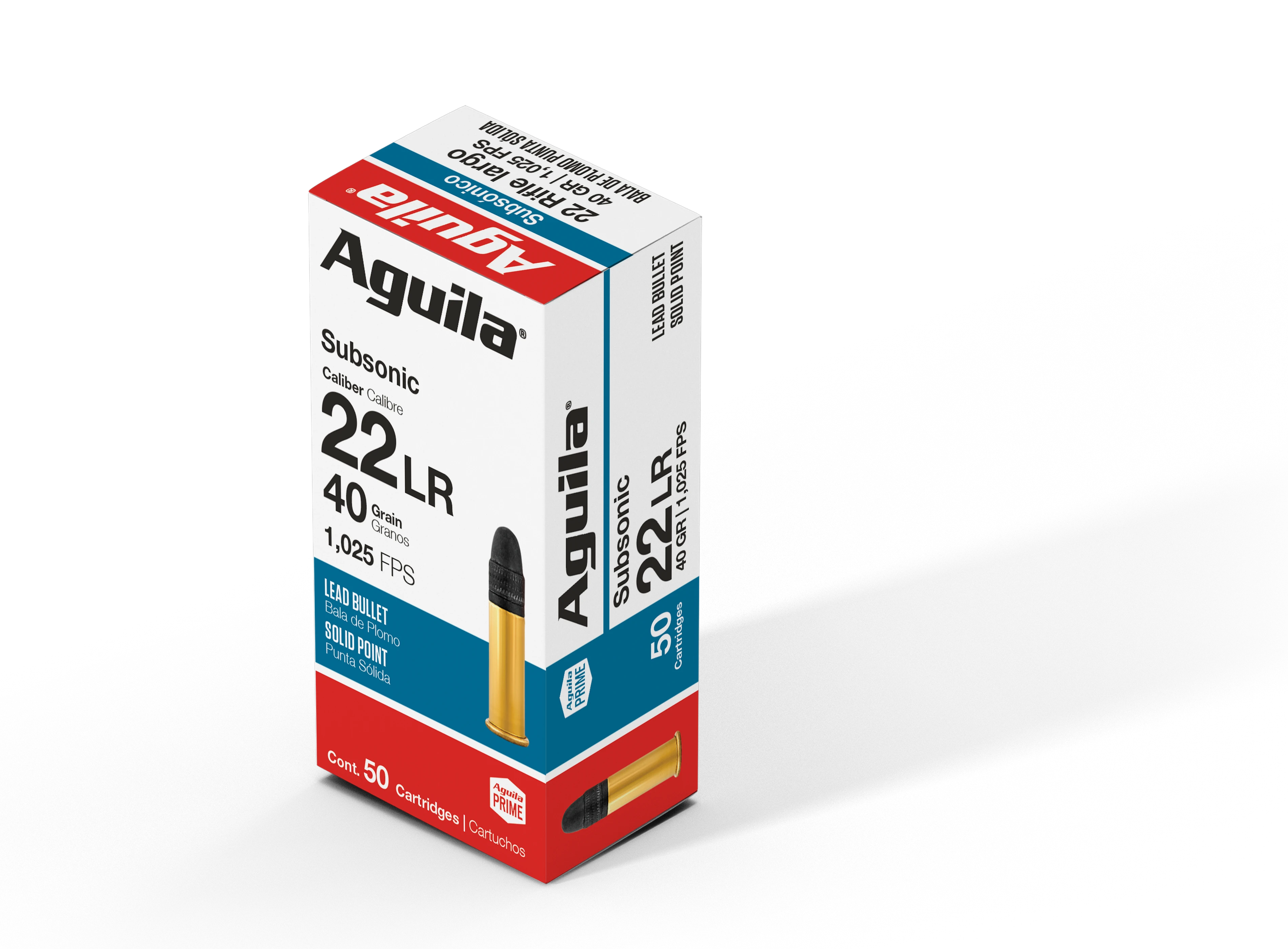Aguila .22 Long Rifle Rimefire Ammo Subsonic Lead Solid Point Solid 40 grain 