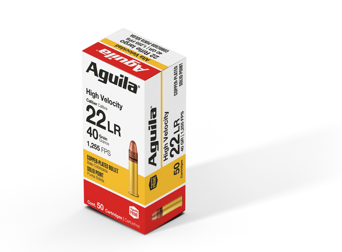 Aguila .22 Long Rifle 1B220328 Super Extra Hi-Velocity Copper Plated Solid Point 40 Grain