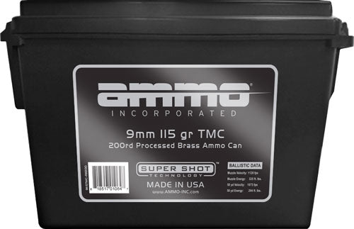Ammo Inc 9mm Luger/Parabellum 9115TMCRB200 Signature Total Metal Case TMC 115 Grain