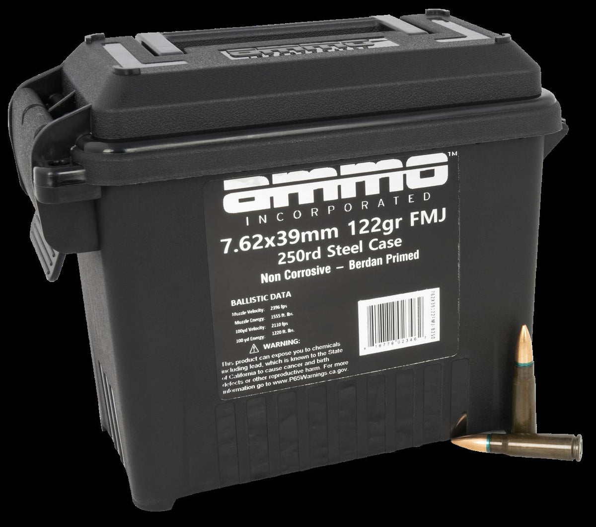 Ammo Inc 7.62x39mm Rifle Ammo Signature Target Full Metal Jacket FMJ 122 grain 