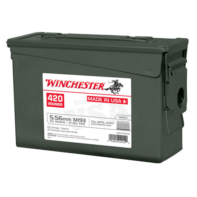 Winchester USA M193 Ammo Can Stripper Clips 5.56x45mm NATO 55 Gr FMJ