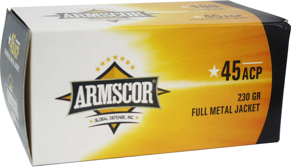 Armscor .45 ACP/Auto Handgun Ammo PERCISION Full Metal Jacket FMJ 230 grain 