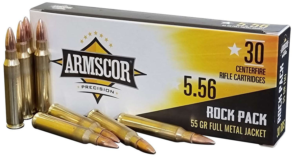 Armscor 5.56x45mm NATO Rifle Ammo  Full Metal Jacket FMJ 55 grain 