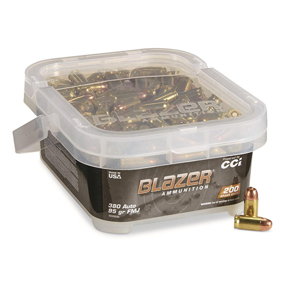 Blazer .380 ACP/Auto Handgun Ammo Brass Full Metal Jacket FMJ 95 grain 