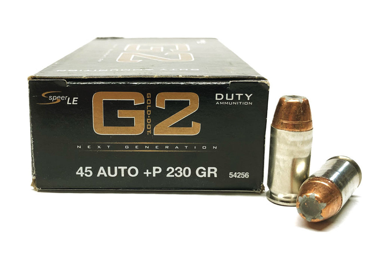 Speer .45 ACP/Auto Handgun Ammo Gold Dot G2 Duty +P Jacketed Hollow Point JHP 230 grain 