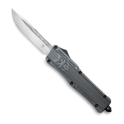 CobraTec Large OTF Gray Drop Point Plain Edge Knife